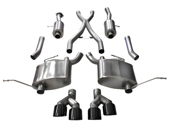 Corsa 14-21 Jeep Grand Cherokee Summit Edition Black 2.5in Dual Rear Exit Cat-Back Exhaust - Black Ops Auto Works