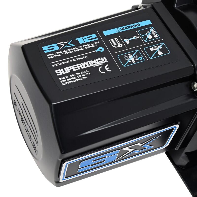 Superwinch SX12SR 12,000 LBS Synthetic Rope Winch - Primary - Close Up