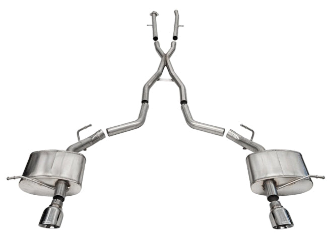 COR21186-Corsa 11-23 Dodge Durango Xtreme 2.5in Cat-Back Dual Rear Exit w/ Single 4.5in Polished Tips-Catback-CORSA Performance