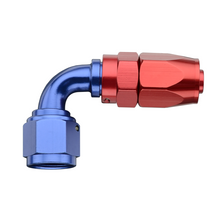 Load image into Gallery viewer, Fragola -8AN x 90 Degree Pro-Flow Hose End - Blue/Red