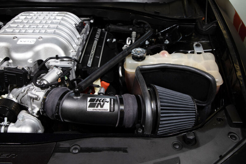 KNN30-2553TTK-K&N 17-23 Dodge Charger/Challenger Hellcat SC 6.2L V8 DRYFLOW Performance Air Intake System-Cold Air Intakes-K&N Engineering