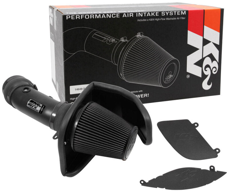 KNN30-2553TTK-K&N 17-23 Dodge Charger/Challenger Hellcat SC 6.2L V8 DRYFLOW Performance Air Intake System-Cold Air Intakes-K&N Engineering