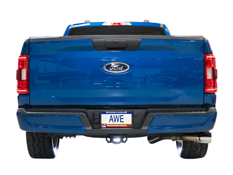 AWE 0FG 2021-2025 Ford F-150 Cat-Back Exhaust Chrome Dual 4.5in Tips -Mounted