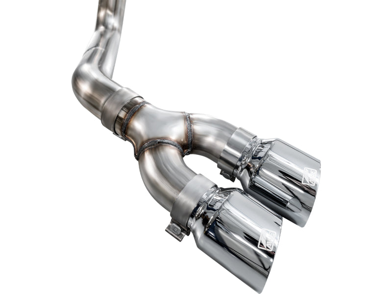 AWE 0FG 2021-2025 Ford F-150 Cat-Back Exhaust Chrome Dual 4.5in Tips - out of package