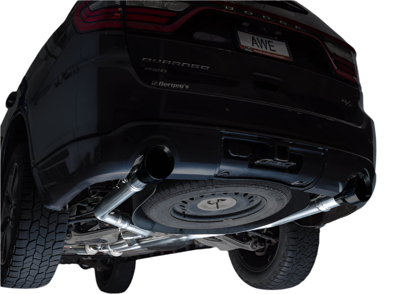 AWE 11-24 Durango 5.7L Track Exhaust - Diamond Black Tips