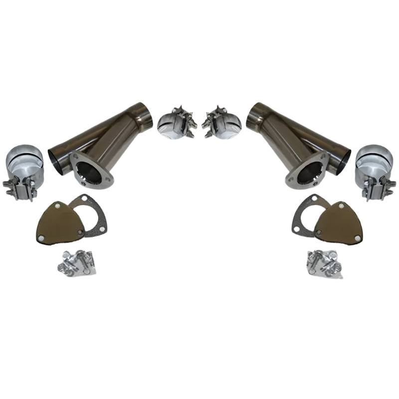 3.5in Stainless Steel Manual Exhaust Cutout Kit - Slip Fit, Set of 2  