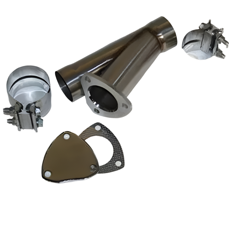 3.5in Stainless Steel Manual Exhaust Cutout Kit - Slip Fit, Band Clamp  
