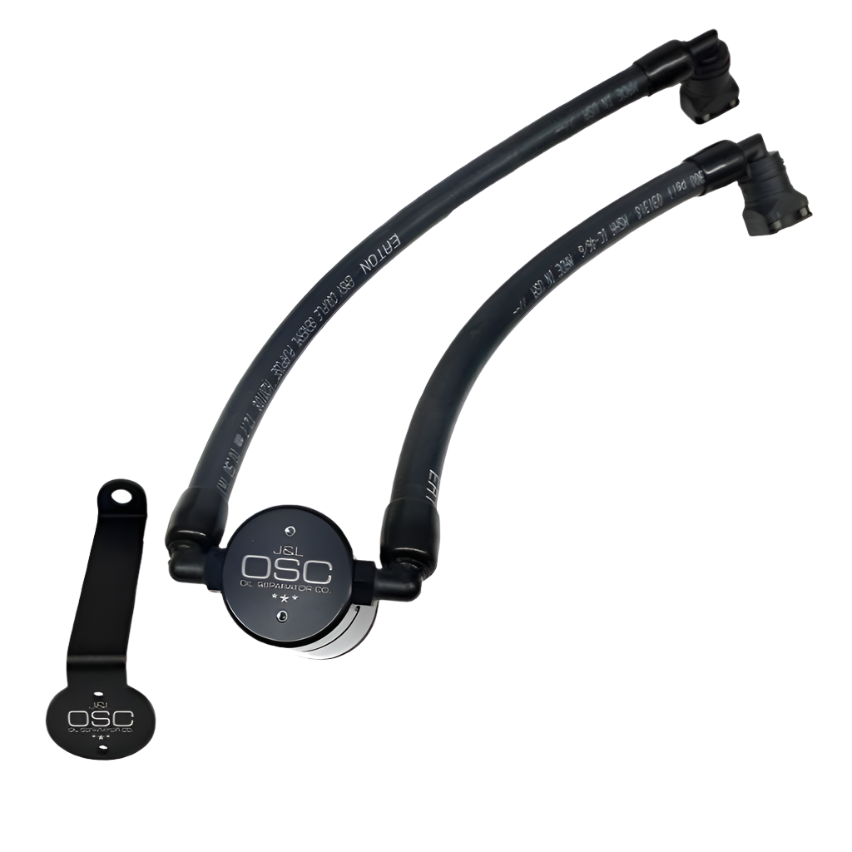 J&L 05-10 Dodge Charger 6.1L Hemi Passenger Side Oil Separator 3.0 - Black Anodized - Black Ops Auto Works
