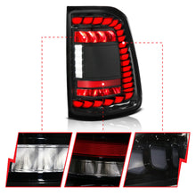 Load image into Gallery viewer, RAM 1500 19-24 FULL LED TAIL LIGHTS BLACK CLEAR LENS W/ SEQUENTIAL SIGNAL
