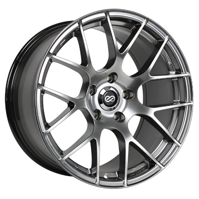 Enkei Raijin 19x8.5 35mm Offset 5x114.3 Bolt Pattern 72.6 Hub Bore Hyper Silver Wheel