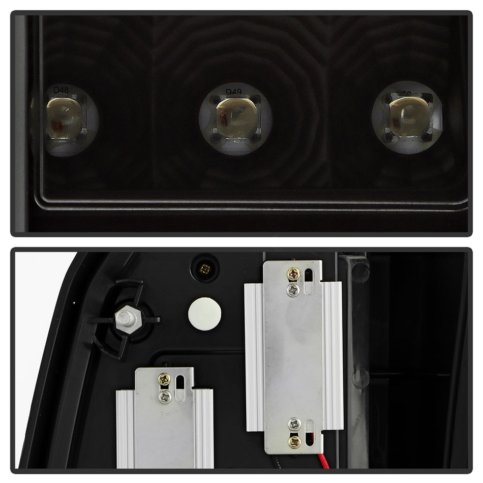 ( Spyder Apex ) Chevy Tahoe / Suburban 2015-2020 Light Bar LED Tail Lights - Greeting Lights Animation - LED White Light Bar Parking Light - Black Smoke