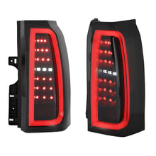Load image into Gallery viewer, ( Spyder Apex ) Chevy Tahoe / Suburban 2015-2020 Light Bar LED Tail Lights - Greeting Lights Animation - LED White Light Bar Parking Light - Black Smoke