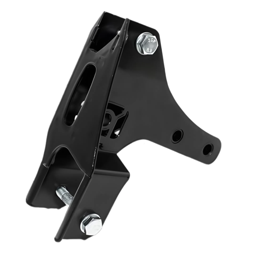 Close-up of powder-coated finish and bolt holes