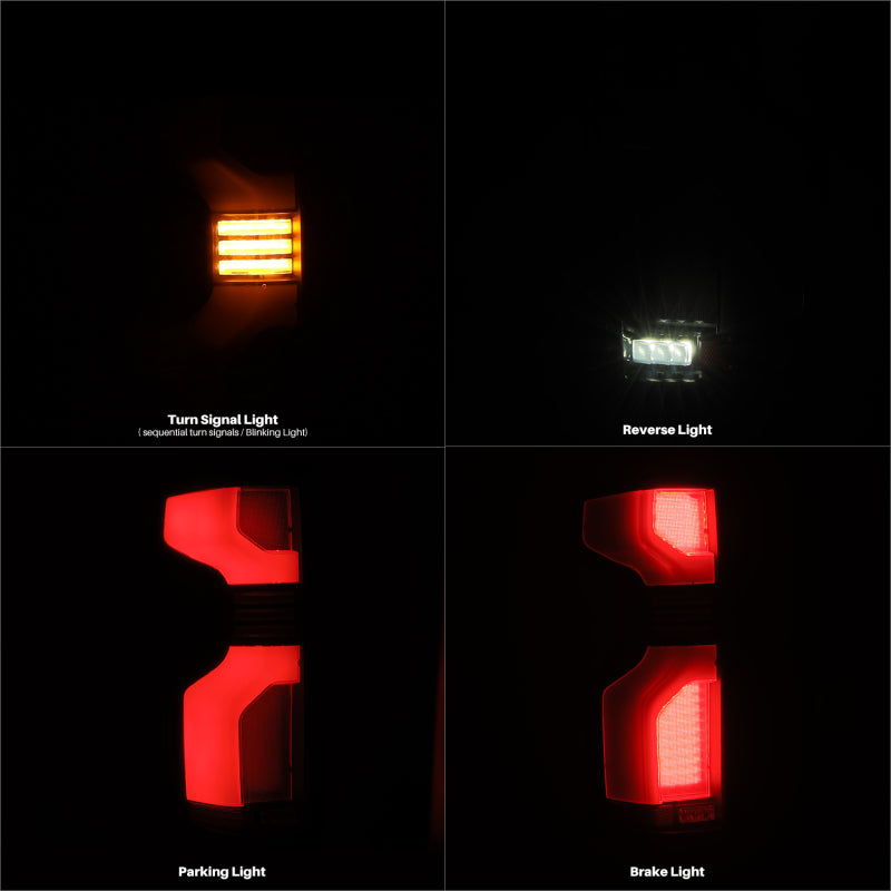 AlphaRex LUXX LED Tail Lights 2019-24 Silverado 1500 Black Smoked