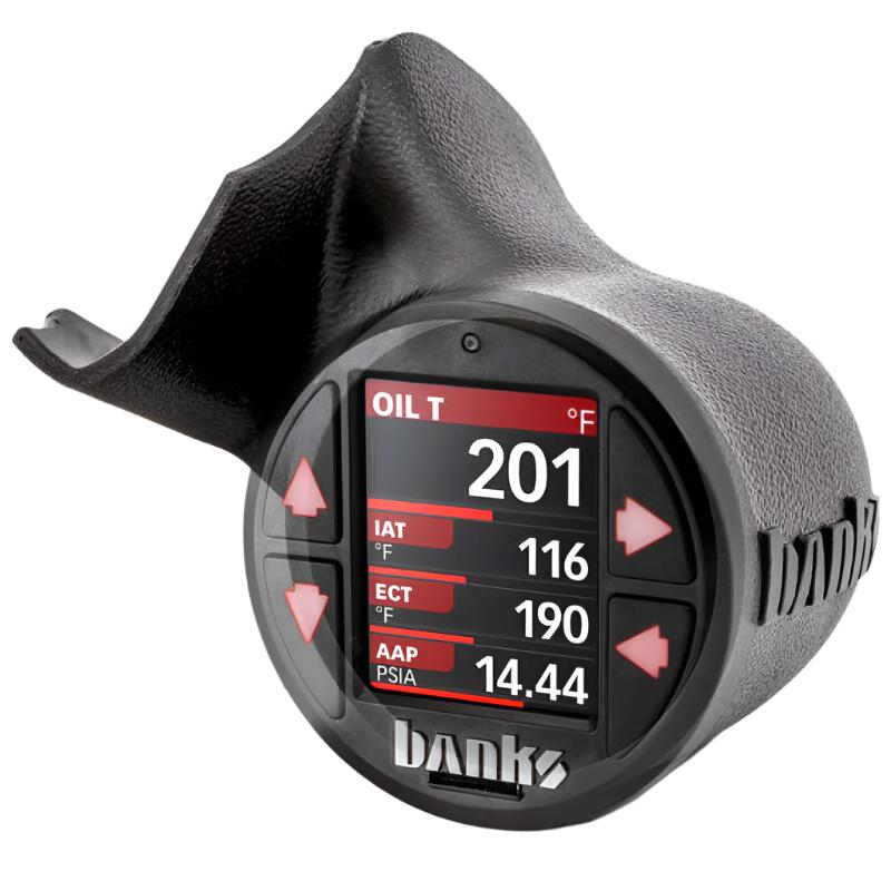 Banks Tundra iDash Stealth single-gauge A-pillar pod – close-up mount detail