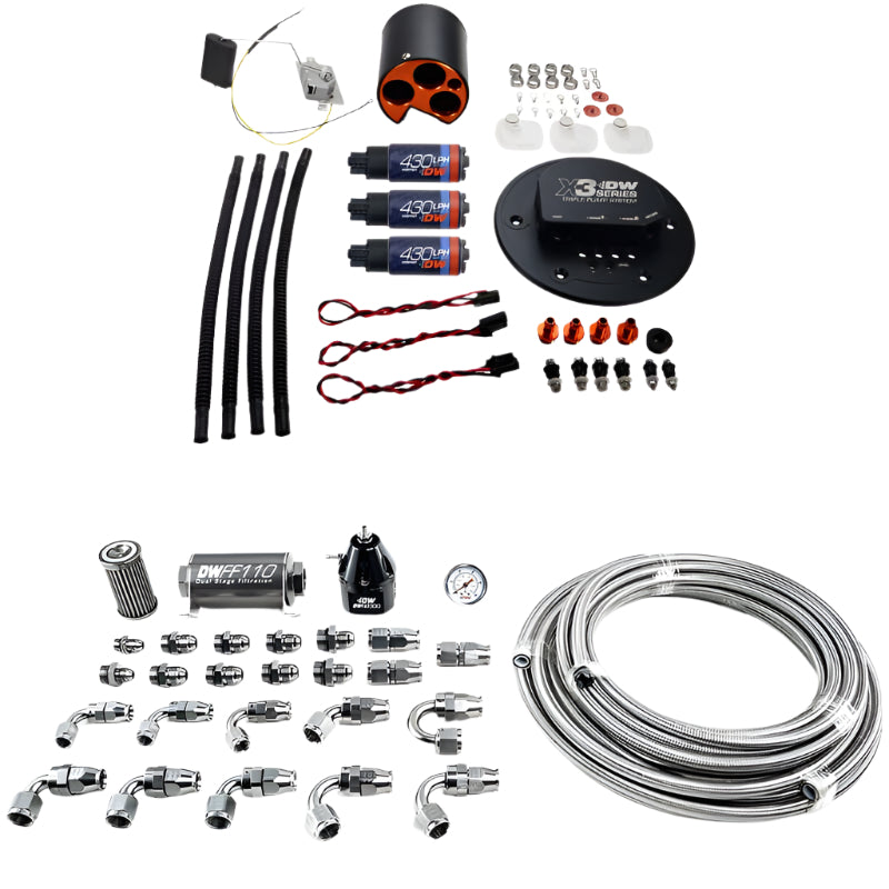 DeatschWerks 98-04 Ford Mustang X3 Module with DW430C Pump and Plumbing Kit