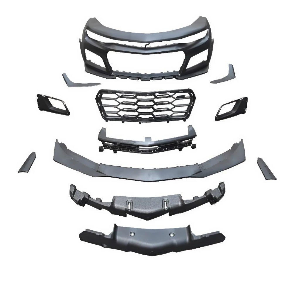 Auto Addict 2016-2018 Chevy Camaro ZL1 1LE Track Package Front Bumper Conversion 11pcs Flat BLK