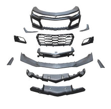 Load image into Gallery viewer, Auto Addict 2016-2018 Chevy Camaro ZL1 1LE Track Package Front Bumper Conversion 11pcs Flat BLK