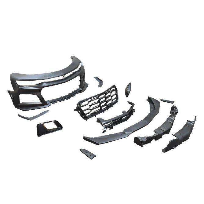2016-2018 Chevy Camaro ZL1 1LE Track Package Front Bumper Conversion 11pcs Flat BLK - Black Ops Auto Works
