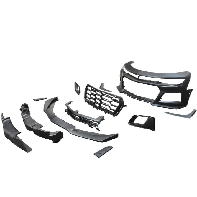 2016-2018 Chevy Camaro ZL1 1LE Track Package Front Bumper Conversion 11pcs Flat BLK - Black Ops Auto Works