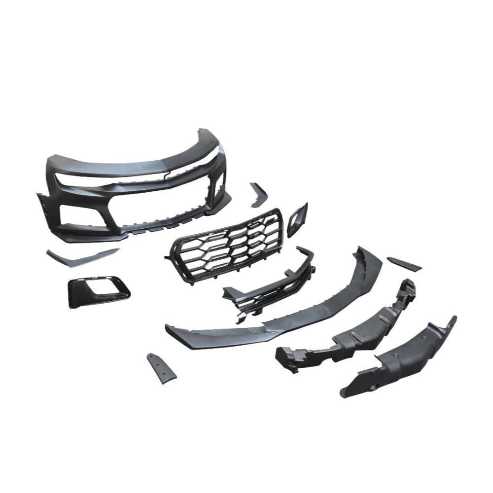 2016-2018 Chevy Camaro ZL1 1LE Track Package Front Bumper Conversion 11pcs Flat BLK - Black Ops Auto Works