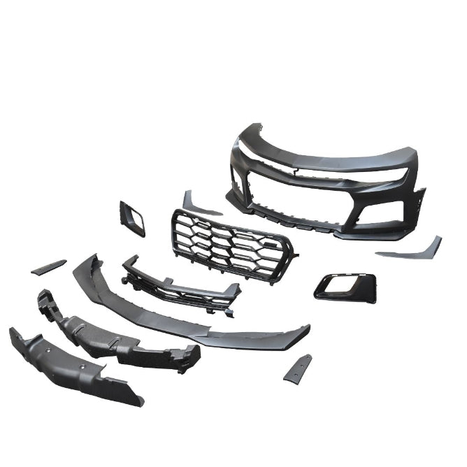 2016-2018 Chevy Camaro ZL1 1LE Track Package Front Bumper Conversion 11pcs Flat BLK - Black Ops Auto Works