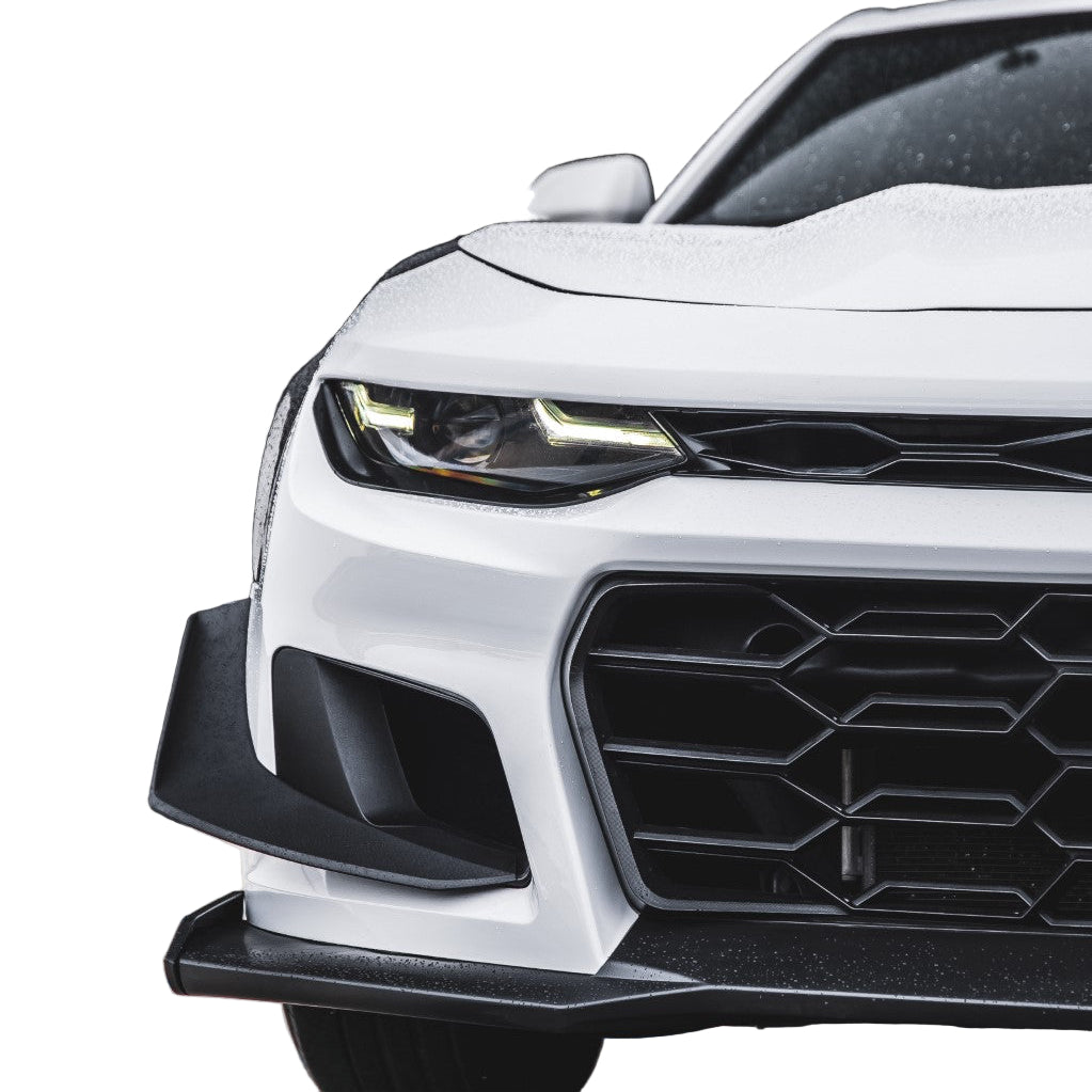 2019-2025 Chevy Camaro ZL1 1LE Track Package Front Bumper Conversion 9pcs Flat BLK Non RS Headlights - Black Ops Auto Works