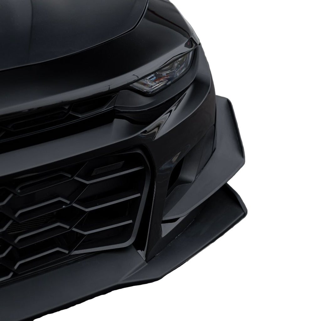 2019-2025 Chevy Camaro ZL1 1LE Track Package Front Bumper Conversion 13pcs Flat BLK w/RS Headlights - Black Ops Auto Works