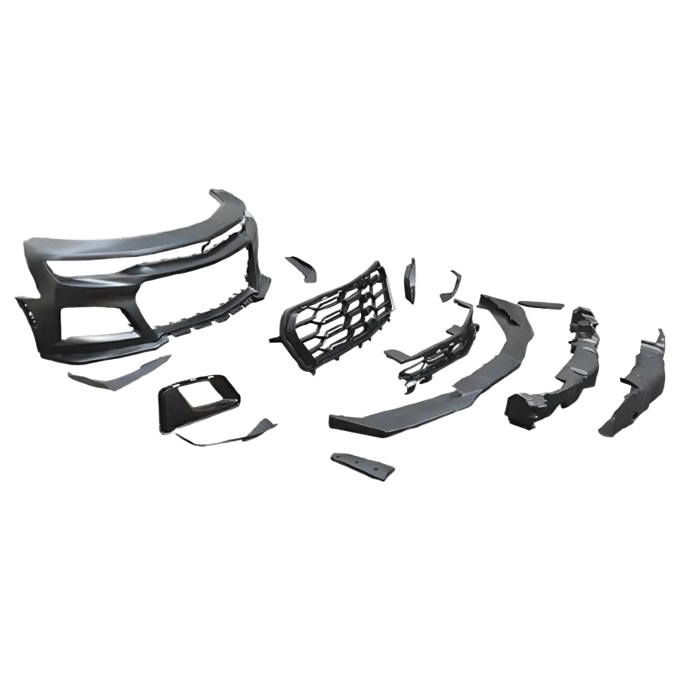 2019-2025 Chevy Camaro ZL1 1LE Track Package Front Bumper Conversion 13pcs Flat BLK w/RS Headlights - Black Ops Auto Works
