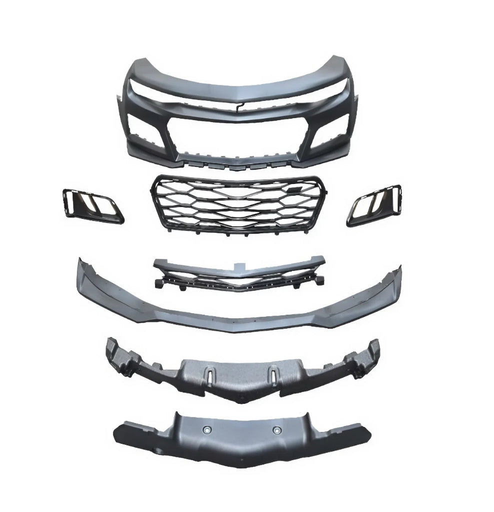 Auto Addict 2016-2018 Chevy Camaro ZL1 Front Bumper Conversion 7pcs Flat BLK