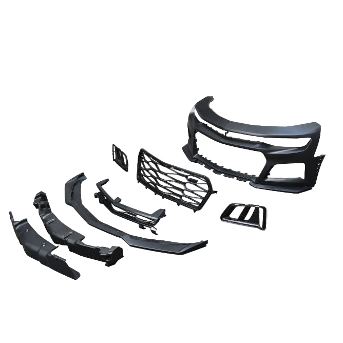 2016-2018 Chevy Camaro ZL1 Front Bumper Conversion 7pcs Flat BLK - Black Ops Auto Works