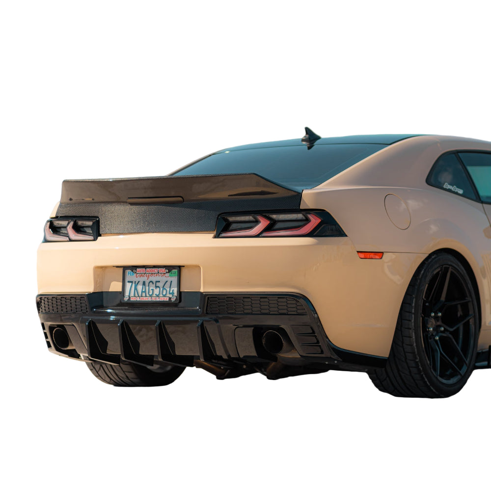 2014-2015 Chevy Camaro EVO Quad or Single Tips Rear Diffuser Flat BLK - Black Ops Auto Works