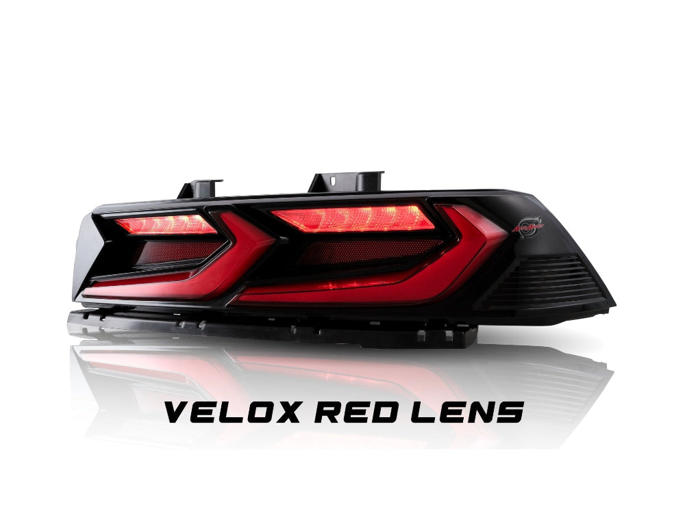 2014-2015 Chevy Camaro Velox LED Taillights Gloss BLK/ Red Lens - Black Ops Auto Works