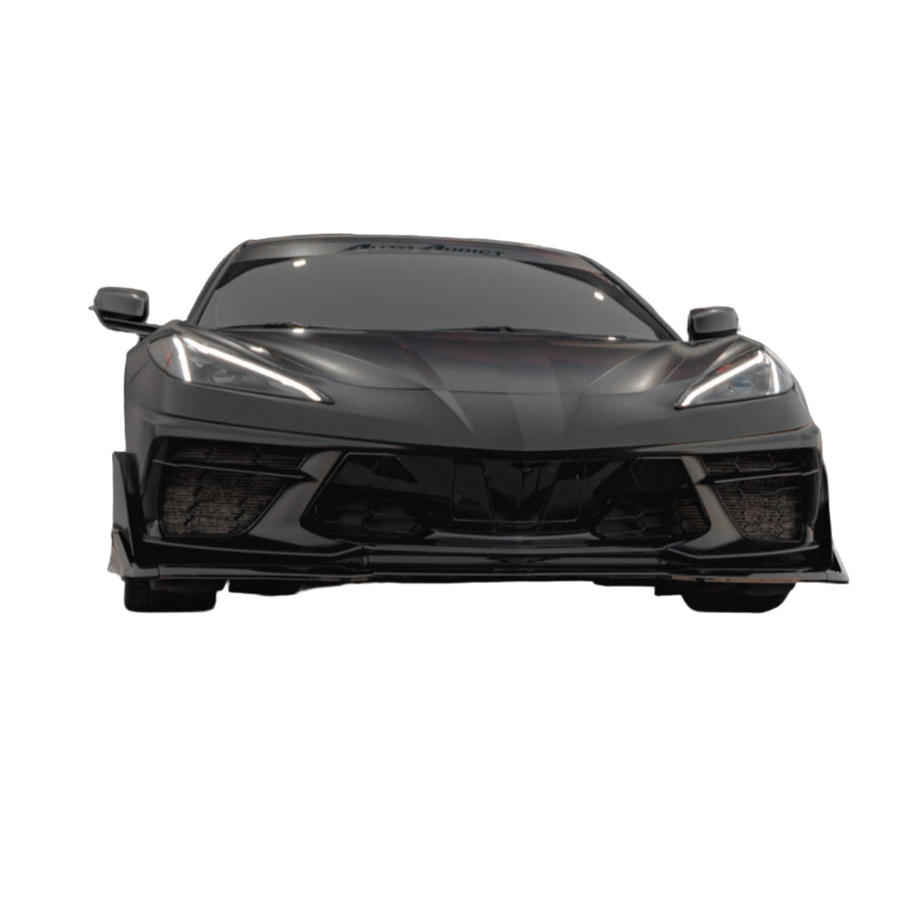 2020-2025 Corvette C8 Stingray Evo Style Front Lip Gloss Black-Lips & Splitters-Auto Addict-