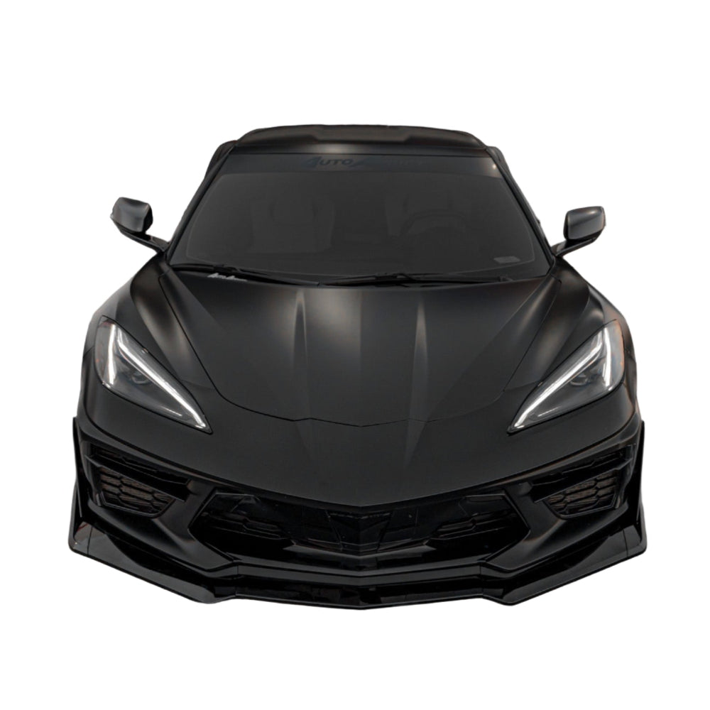 2020-2025 Corvette C8 Stingray Evo Style Front Lip Gloss Black-Lips & Splitters-Auto Addict-