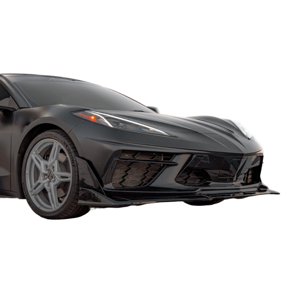2020-2025 Corvette C8 Stingray Evo Style Front Lip Gloss Black-Lips & Splitters-Auto Addict-