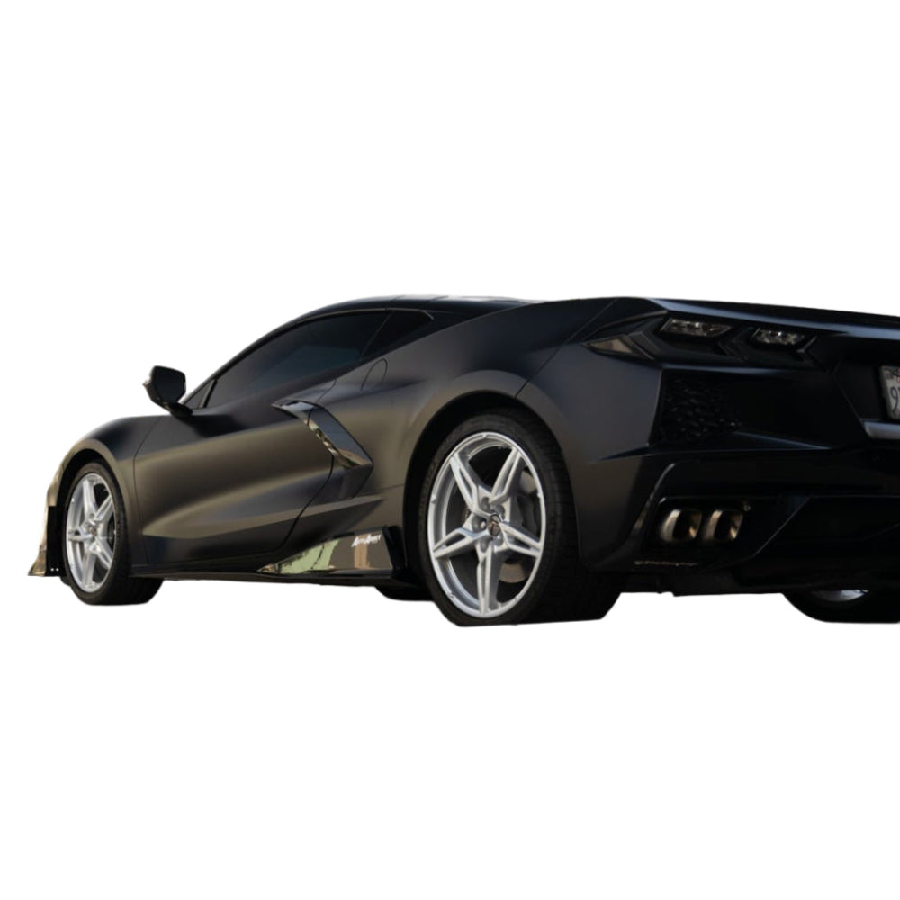 2020-2024 Corvette C8 Stingray Evo Style Side Skirts Gloss Black Pair-Side Skirts-Auto Addict