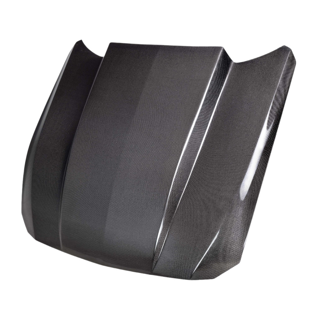 Type-CJ double-sided carbon fiber cowl hood for 2024 Ford Mustang