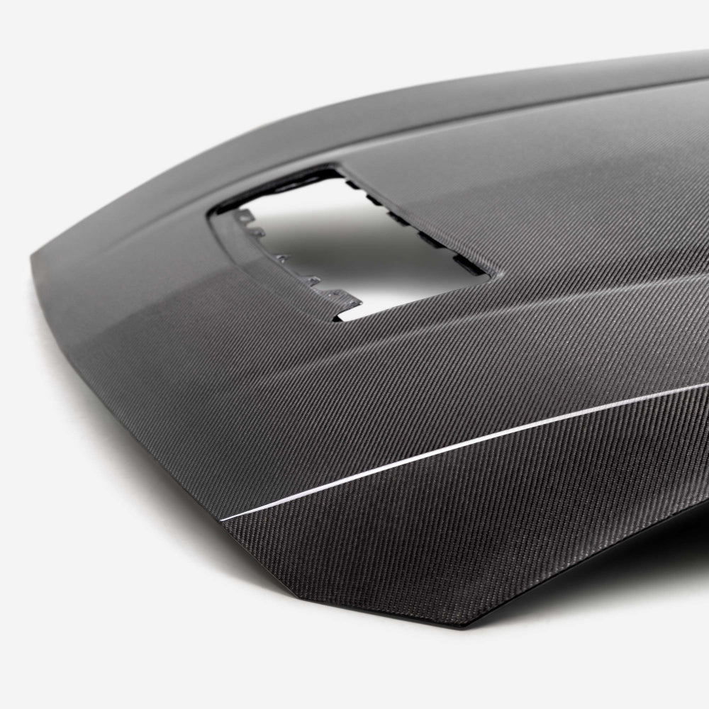 Type-OE double sided carbon fiber hood for 2024 Ford Mustang