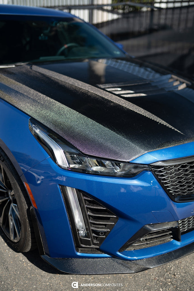 ANDAC-LT22CT5BW-Anderson Composites 2022-2024 Cadillac CT5 Black Wing Type-OE Carbon Fiber Lower Grille Bezel