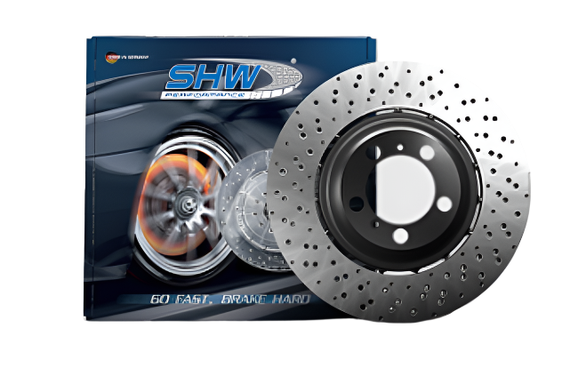 SHW 2021 BMW M3 / 21-22 BMW M4 (Base/Competition) Right Front Drilled LW Brake Rotor (34108093710)