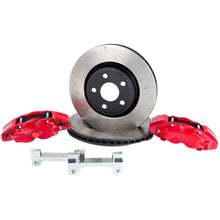 Load image into Gallery viewer, Alcon 2007+ Jeep JK 350x32mm Rotors 4-Piston Red Calipers Front Brake Upgrade Kit