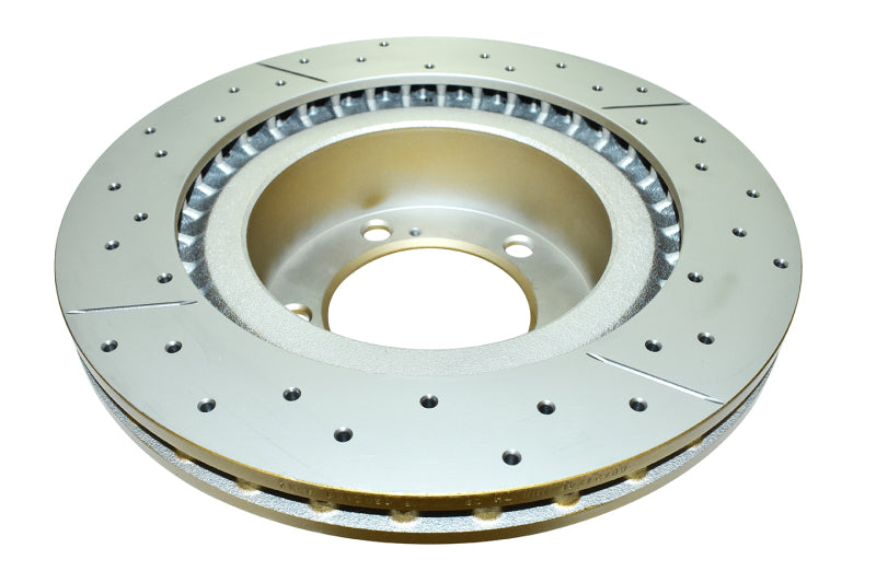 DBA2724X Lexus LX570 2008-2021 Front Drilled & Slotted Brake Rotors - Close Up
