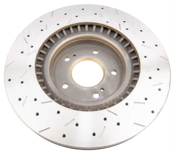 DBA 8/93-94 Nissan Skyline R32 GT-R/95-7/98 R33 & R34 GT-R Front Drilled & Slotted 4000 Series Rotor - Close Up