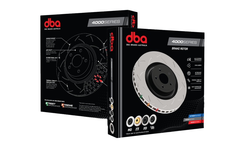 DBA 8/93-94 Nissan Skyline R32 GT-R/95-7/98 R33 & R34 GT-R Front Drilled & Slotted 4000 Series Rotor -package