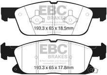 Load image into Gallery viewer, EBC 2016+ Lincoln Continental (10th Gen) 2.7L Twin Turbo Yellowstuff Front Brake Pads - Primary