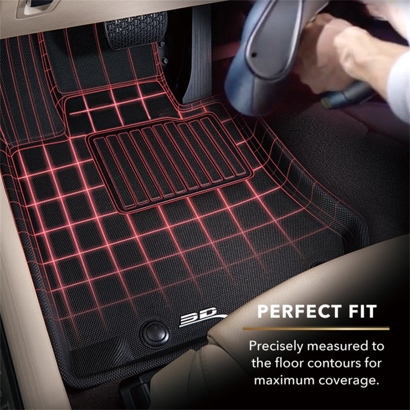 3D MAXpider Custom Fit Kagu Floor Mat (Black) Hyundai Elantra 2021-2024 -Full Set