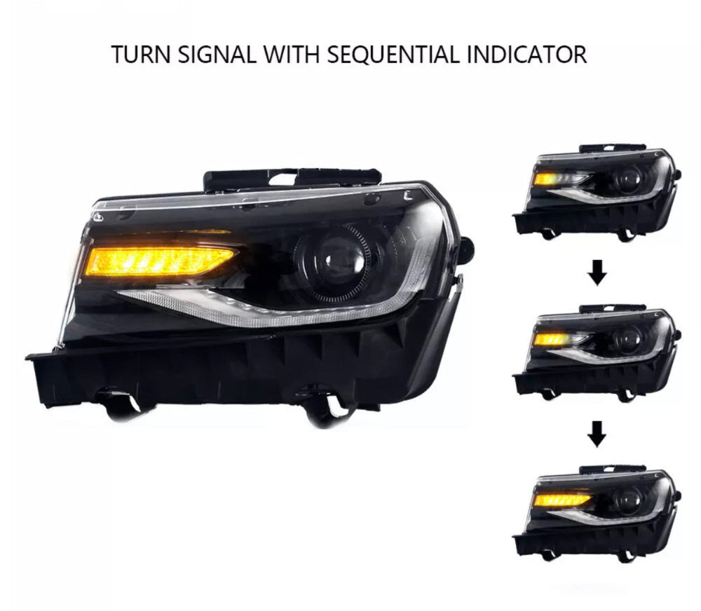 2014-2015 Chevy Camaro 6th Gen Style Headlights Projector LED DRL'S-Exterior Trim-Auto Addict