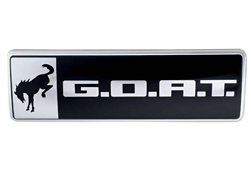 Black on chrome G.O.A.T. badge
