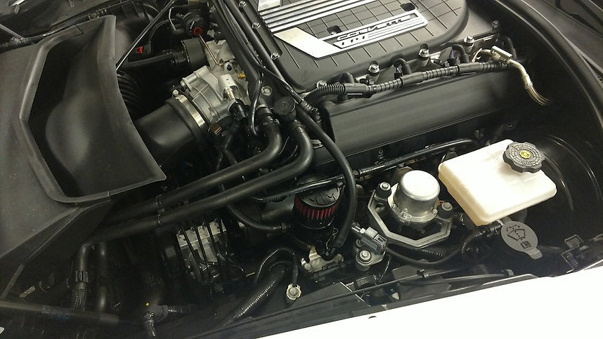 Chevrolet Corvette C7 Z06 ZR1 Mild Catch Can 2014-2019 Installed view in engine bay